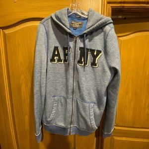 Abercrombie & Fitch zip up hoodie large blue